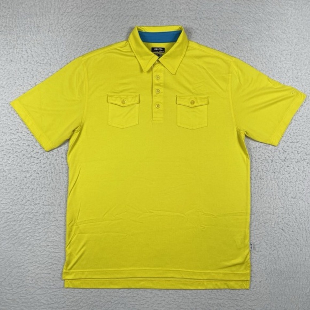 Snake Eyes Polo Shirt Mens Medium Yellow Dry Short Sleeve‎ Golf Athletic Pockets